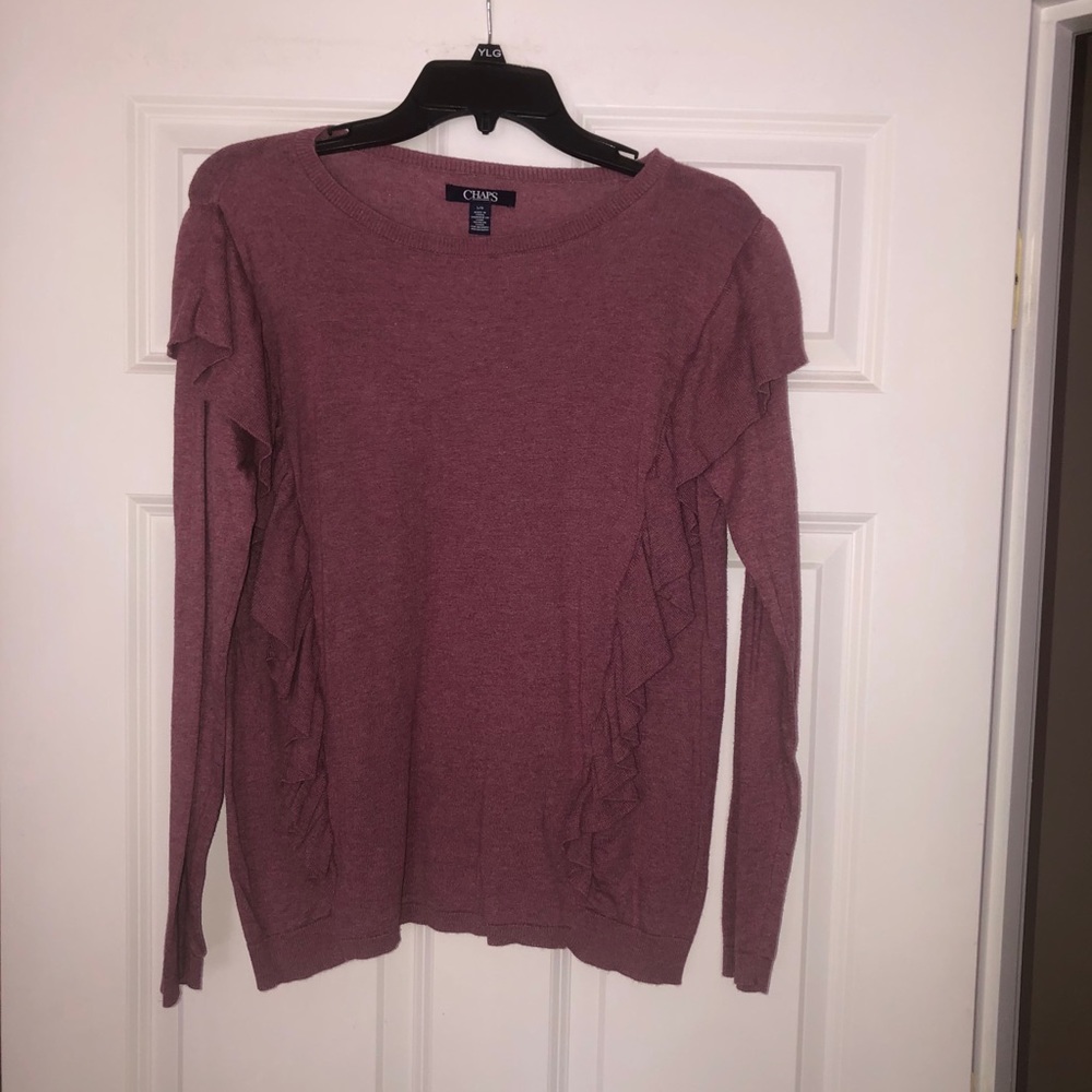 CHAPS Ruffle Sweater - Picture 5 of 7